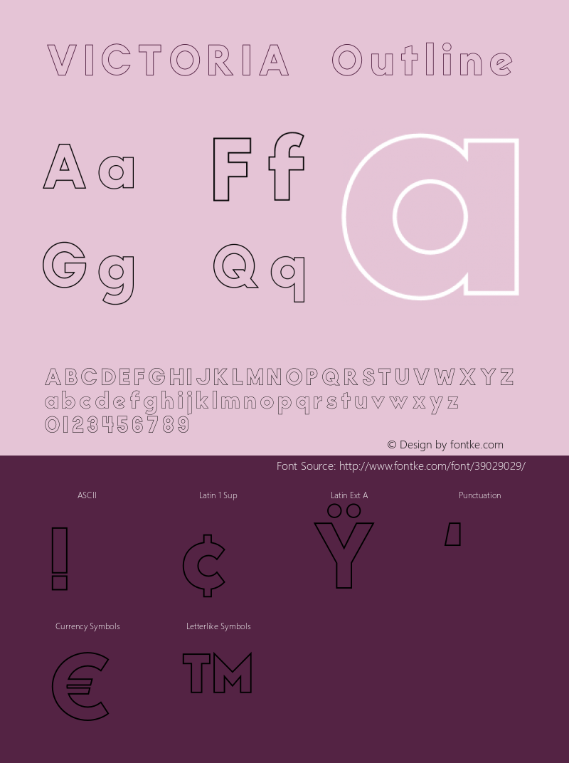 VICTORIA Outline Version 1.002;Fontself Maker 2.1.2图片样张