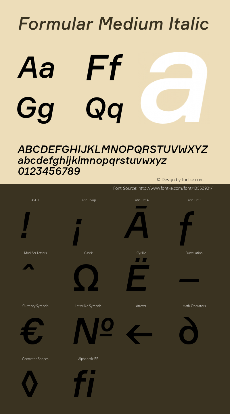 Formular Medium Italic Version 1.000图片样张