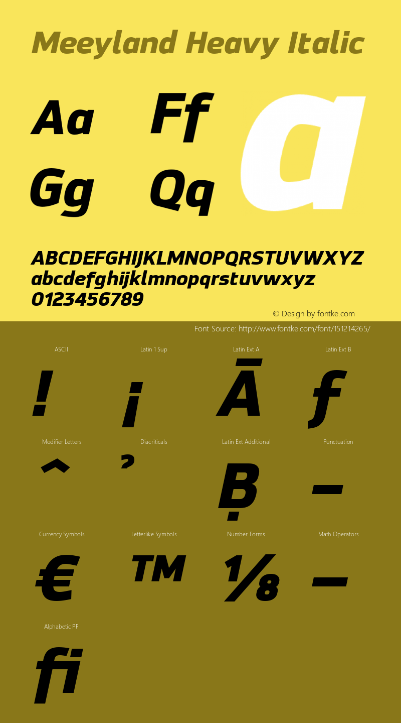 Meeyland Heavy Italic Version 001.001图片样张