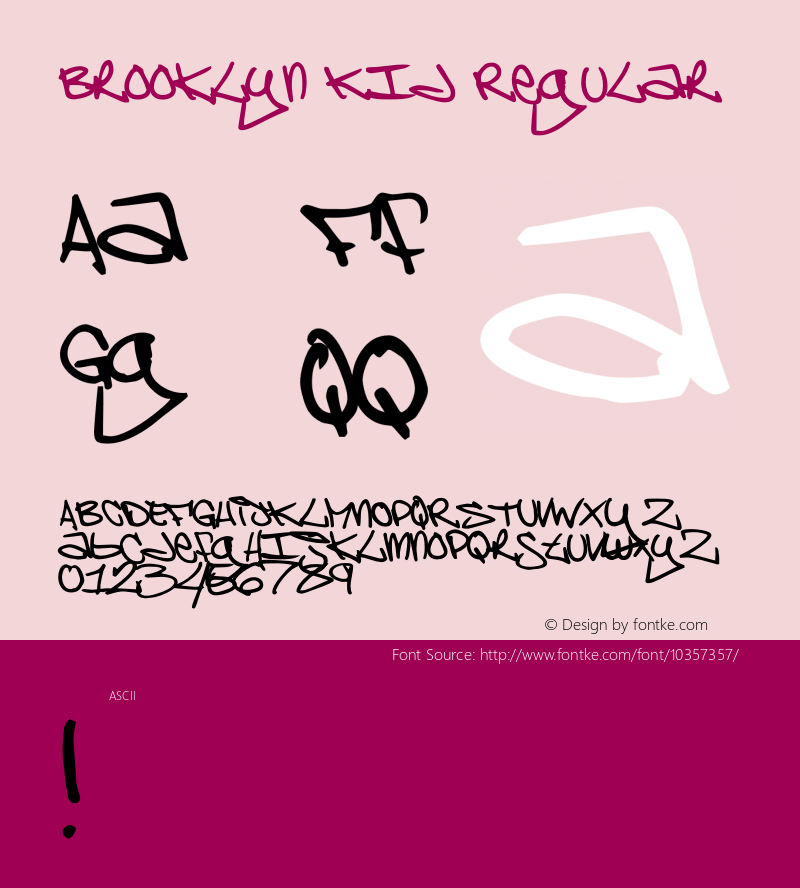 Brooklyn Kid Regular Version 1.000;PS 001.001;hotconv 1.0.38图片样张