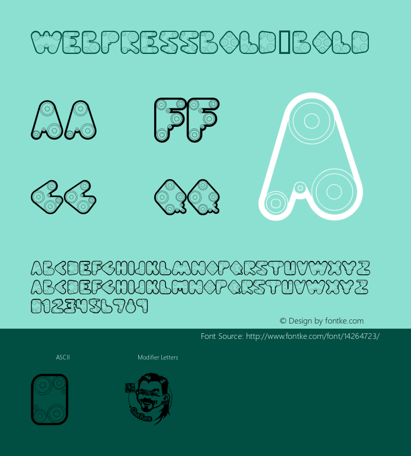 WebPressBold Bold Version Macromedia Fontograp图片样张