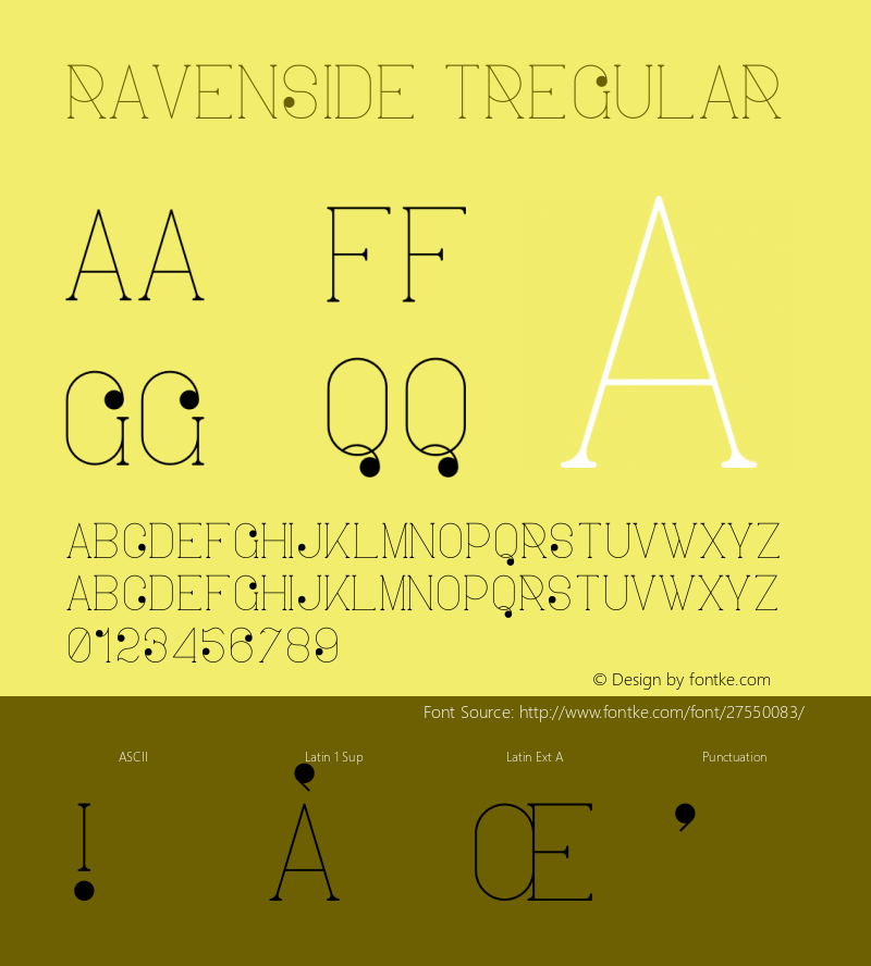 Ravenside Tregular Version 1.002;Fontself Maker 3.0.0-3图片样张