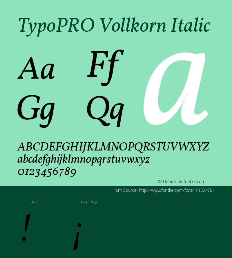 TypoPRO Vollkorn Italic Version 3.005;PS 003.005;hotconv 1.0.70;makeotf.lib2.5.58329图片样张