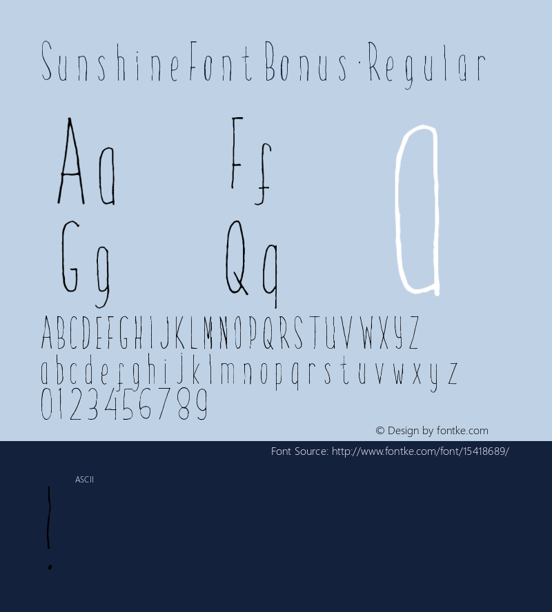 SunshineFontBonus Regular Version 1.000图片样张