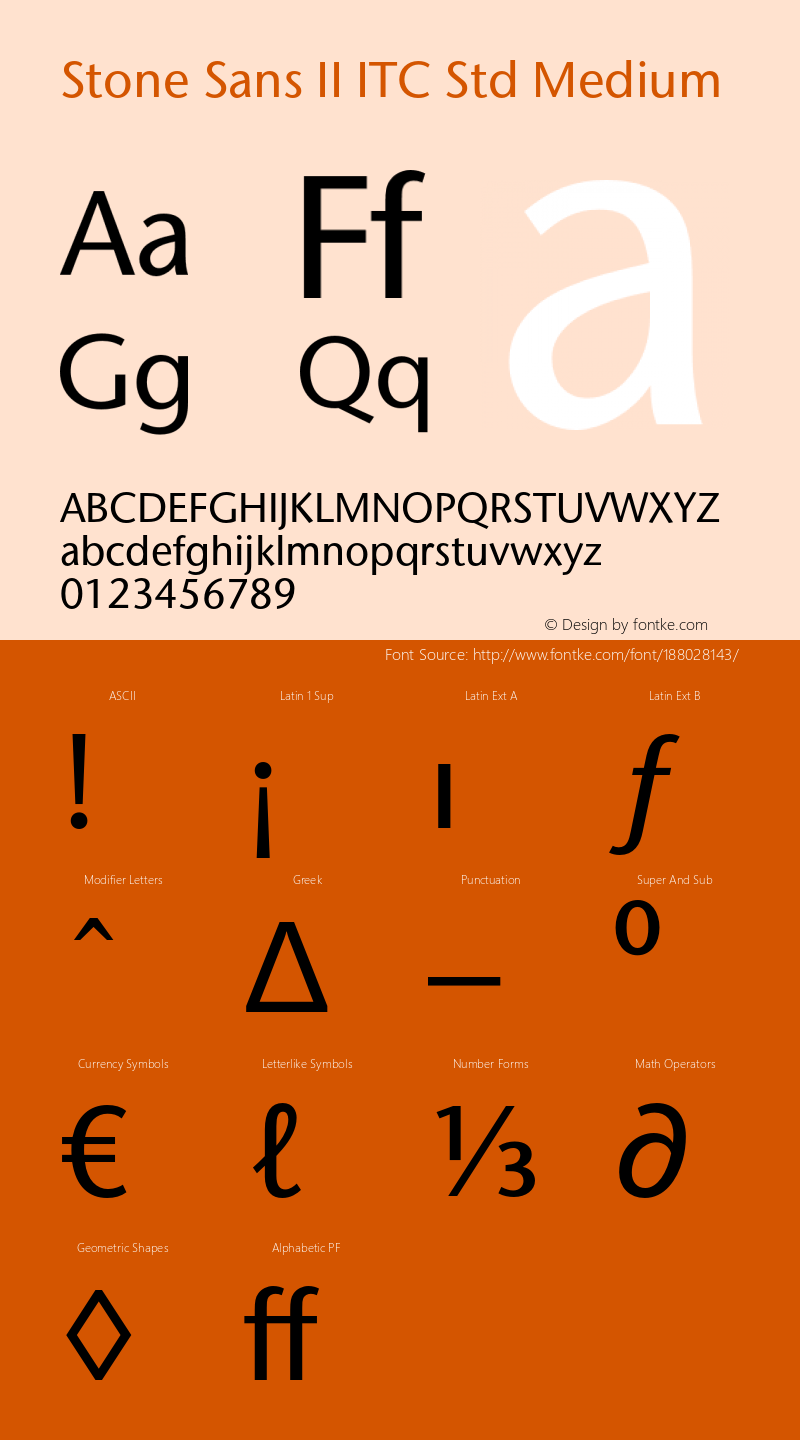 StoneSansIIITCStd-Md Version 1.00图片样张