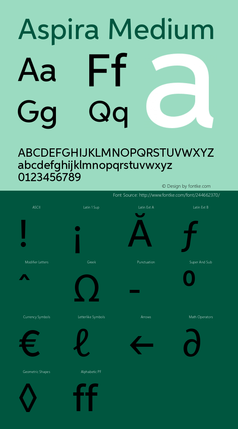 Aspira-Medium Version 1.05          UltraPrecision Font图片样张