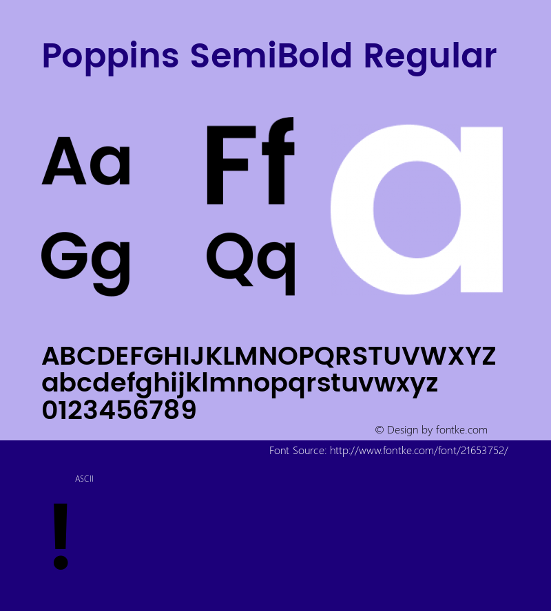 Poppins SemiBold Regular 图片样张