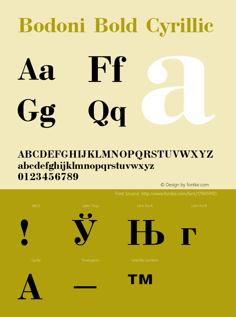 Bodoni Bold Cyrillic 001.000图片样张