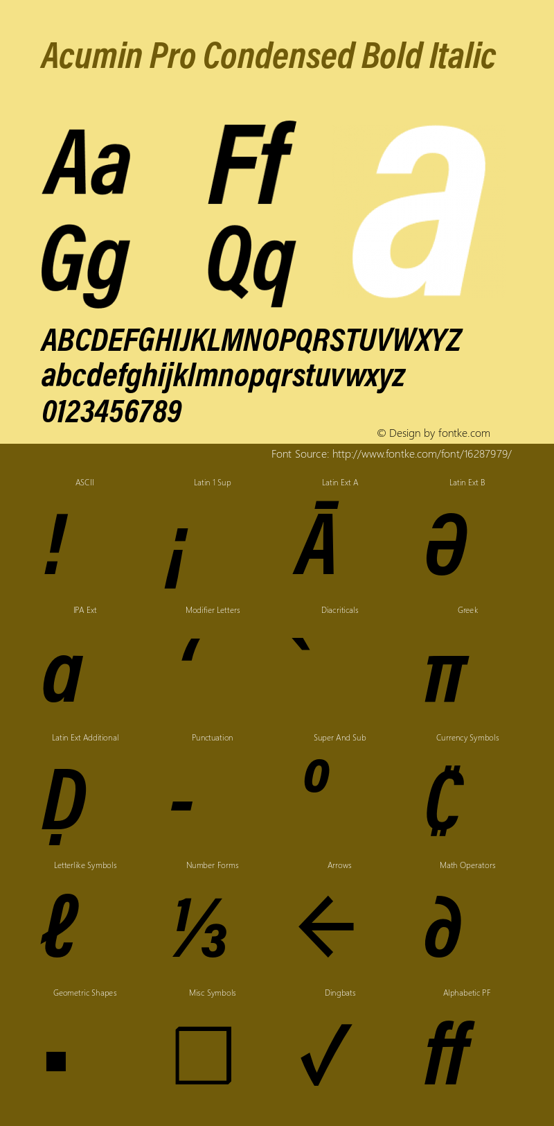 Acumin Pro Condensed Bold Italic Version 1.011图片样张