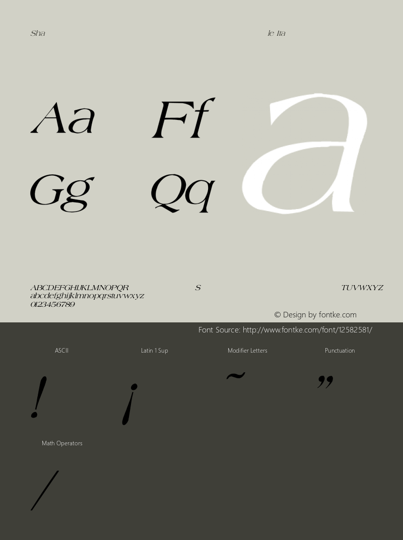 Shale Italic Converted from C:\TEMP4\Shale-NO.TF1 by ALLTYPE图片样张