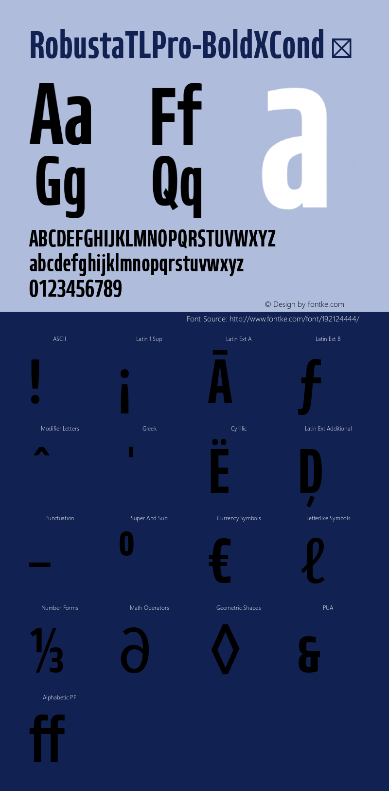 ☞RobustaTLPro-BoldXCond Version 2.00; 2014;com.myfonts.easy.tilde.robusta-pro.xcond-bold.wfkit2.version.4kBB图片样张