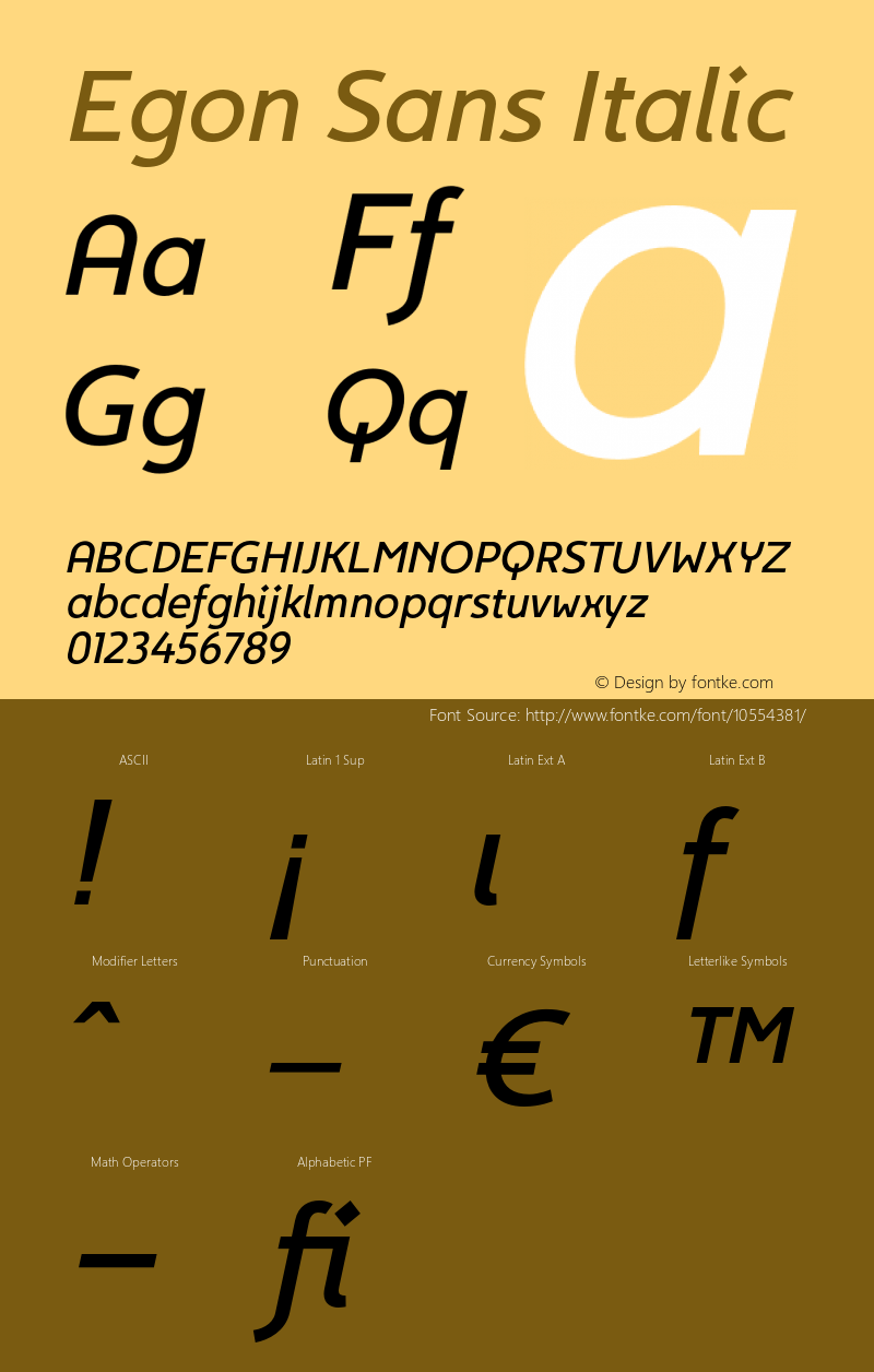 Egon Sans Italic Version 001.000图片样张