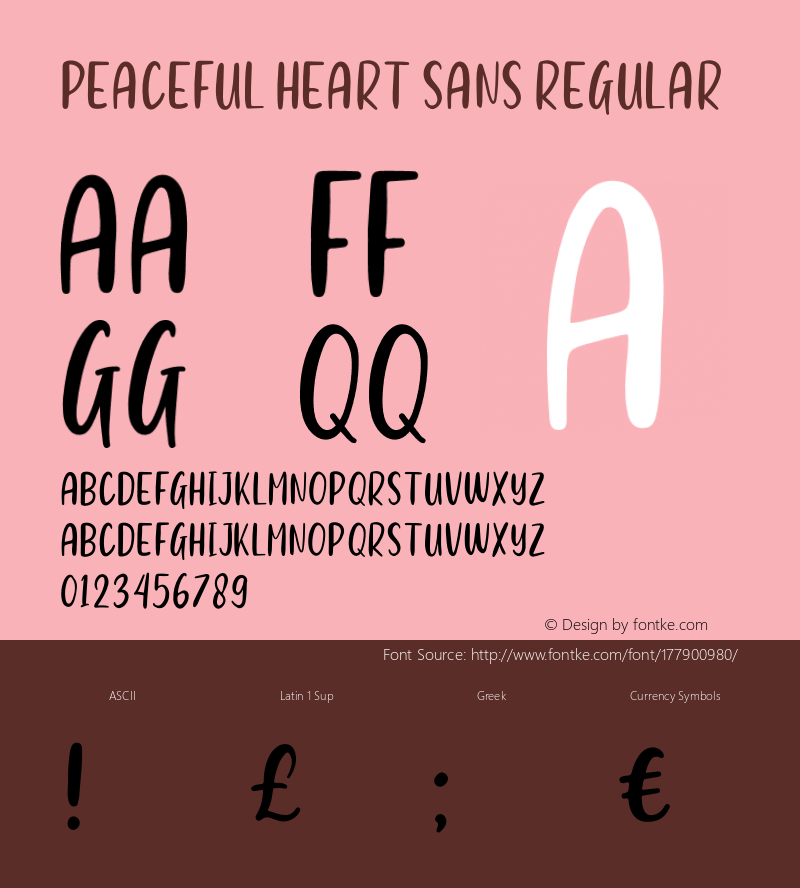 Peaceful Heart Sans Version 1.00;February 15, 2021;FontCreator 11.5.0.2430 32-bit图片样张