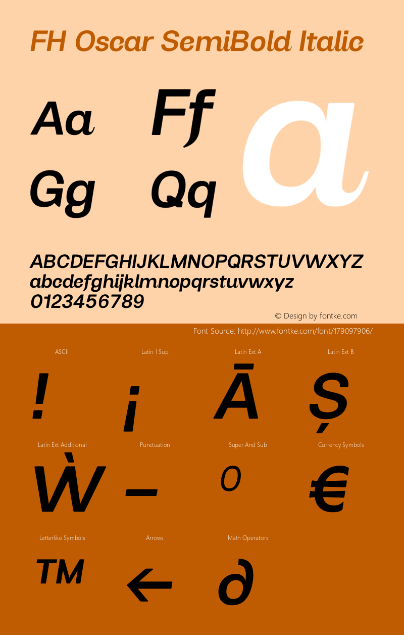 FH Oscar SemiBold Italic Version 2.000 | wf-rip DC20201030图片样张
