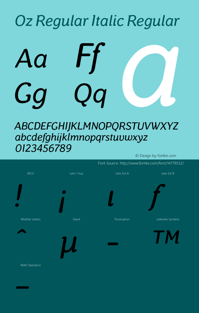 Oz Regular Italic Regular 1.500图片样张