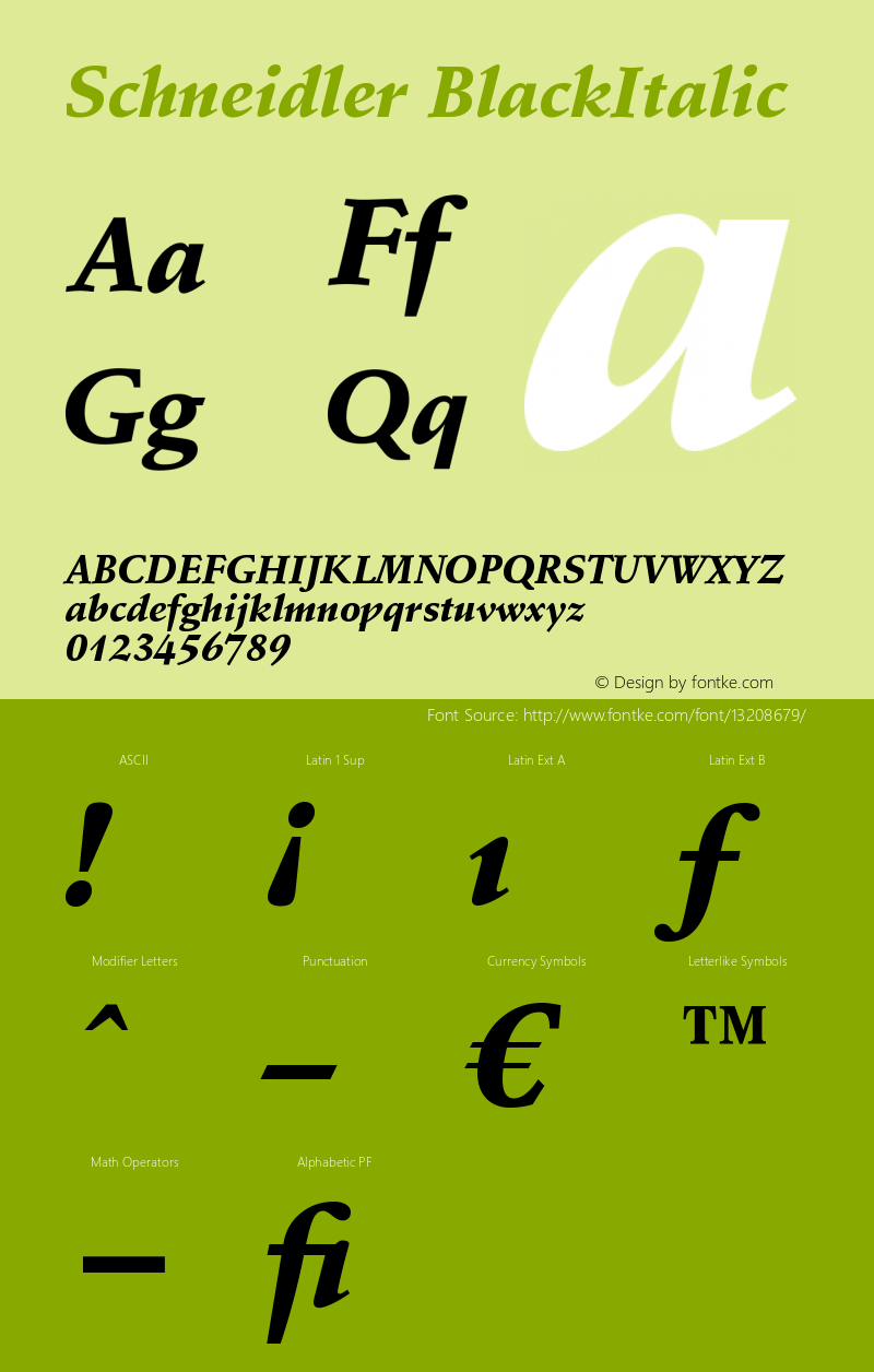 Schneidler BlackItalic Version 003.001图片样张