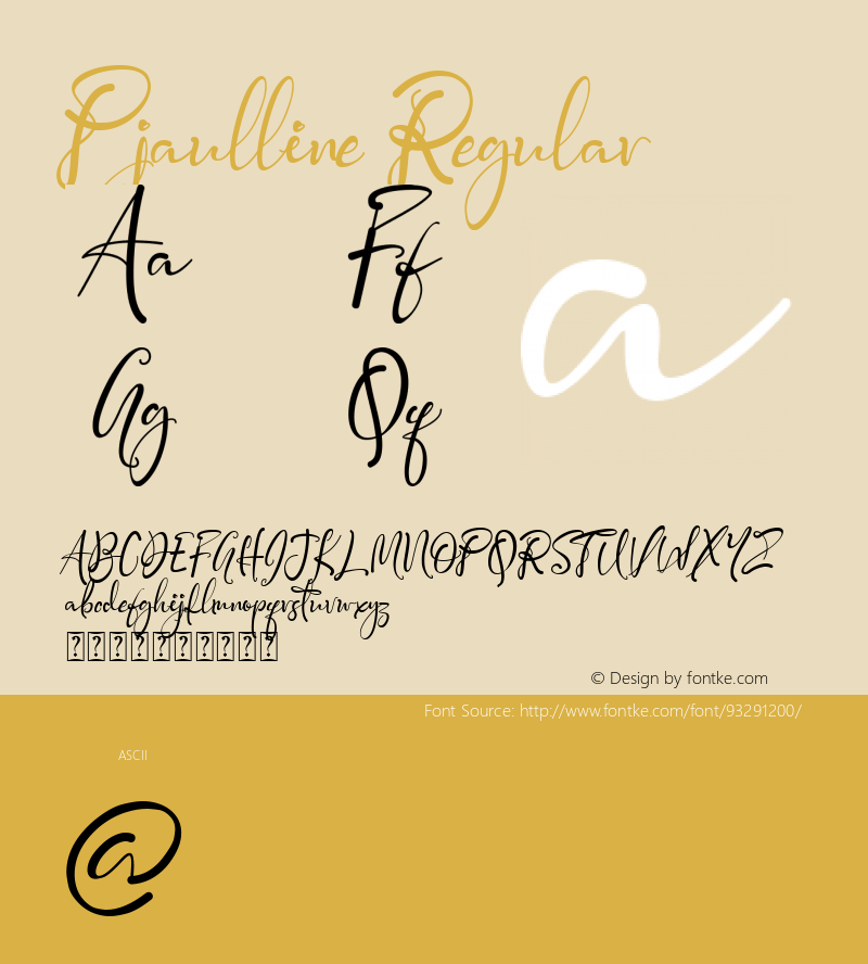 Pjaulline Version 1.00;October 27, 2020;FontCreator 11.5.0.2430 64-bit图片样张