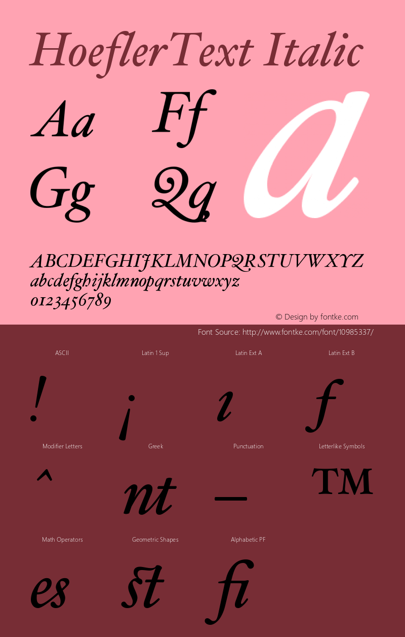 HoeflerText Italic Version 001.000图片样张