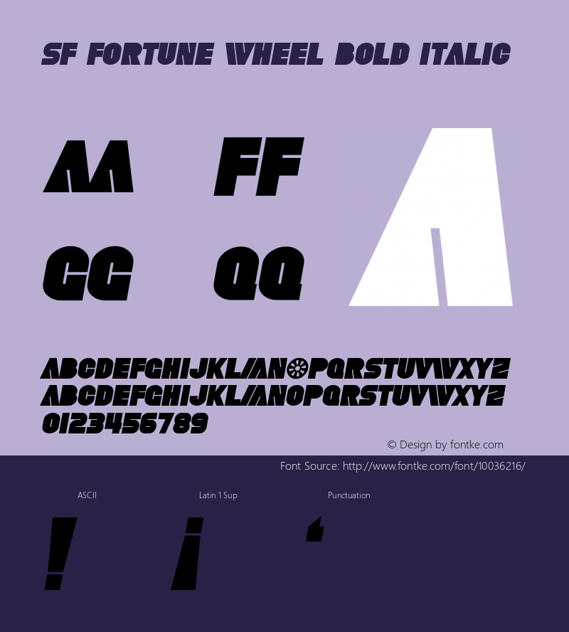 SF Fortune Wheel Bold Italic 1.0图片样张