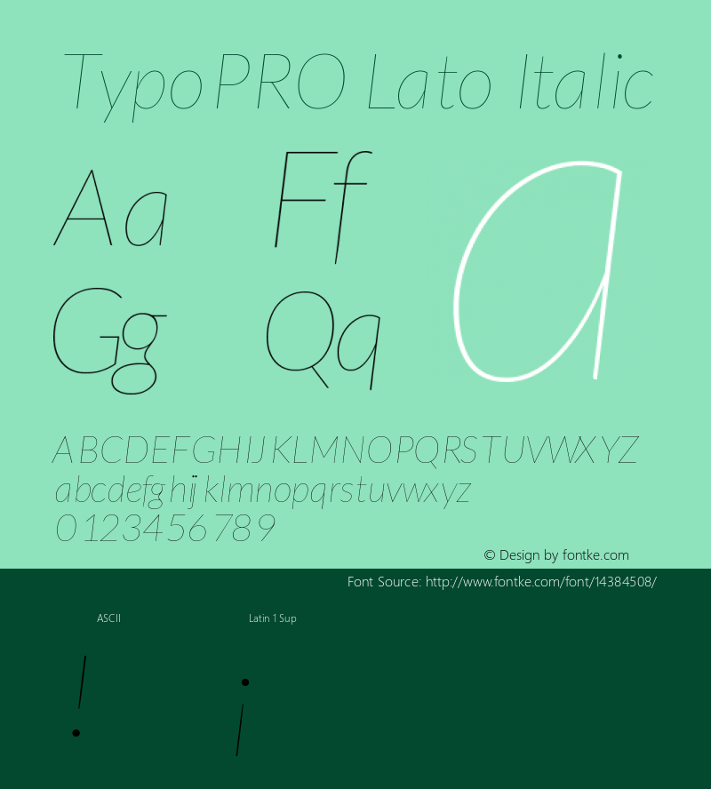 TypoPRO Lato Italic Version 1.105; Western+Polish opensource图片样张