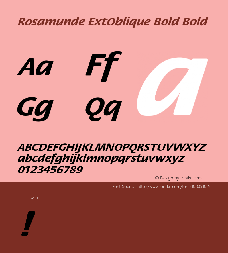 Rosamunde ExtOblique Bold Bold Unknown图片样张