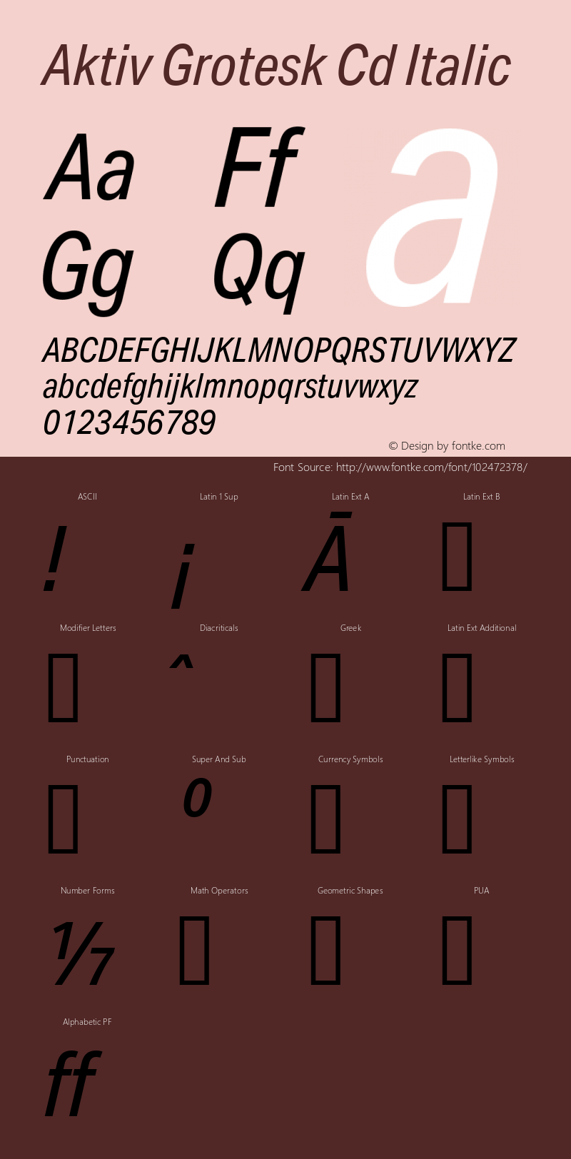 Aktiv Grotesk Cd Italic Version 1.001图片样张