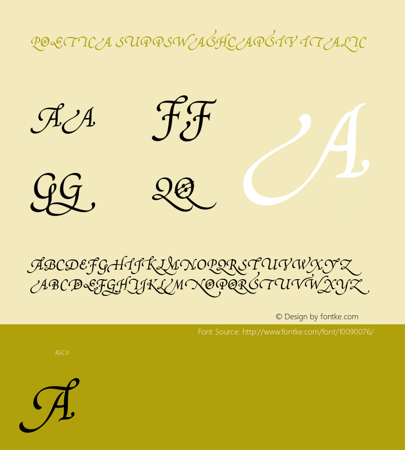 Poetica SuppSwashCapsIV Italic V.1.0图片样张