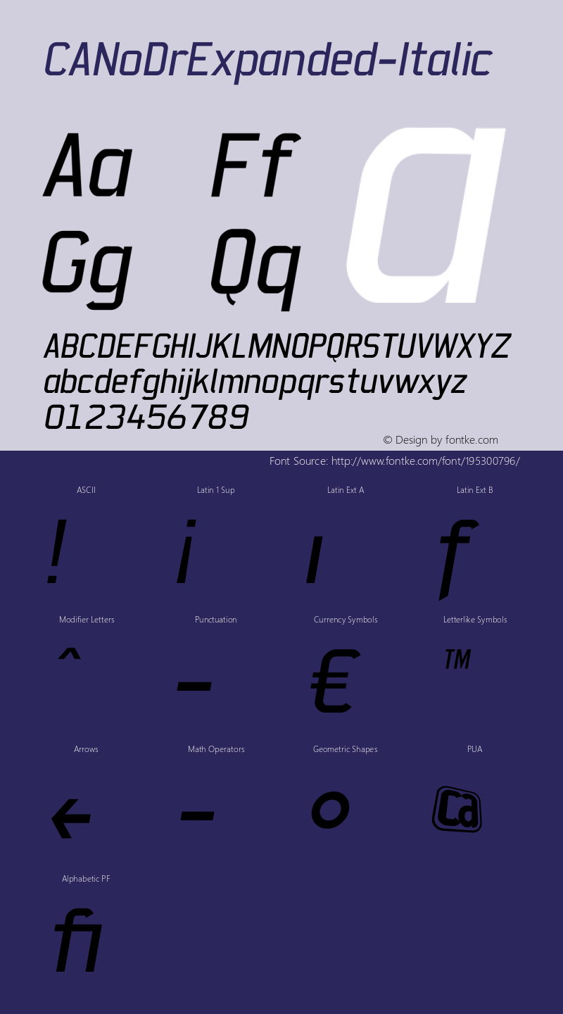 ☞CANoDrExpanded-Italic Version 1.006;com.myfonts.capearcona.ca-no-dr.slim-expanded-italic.wfkit2.3Txi图片样张