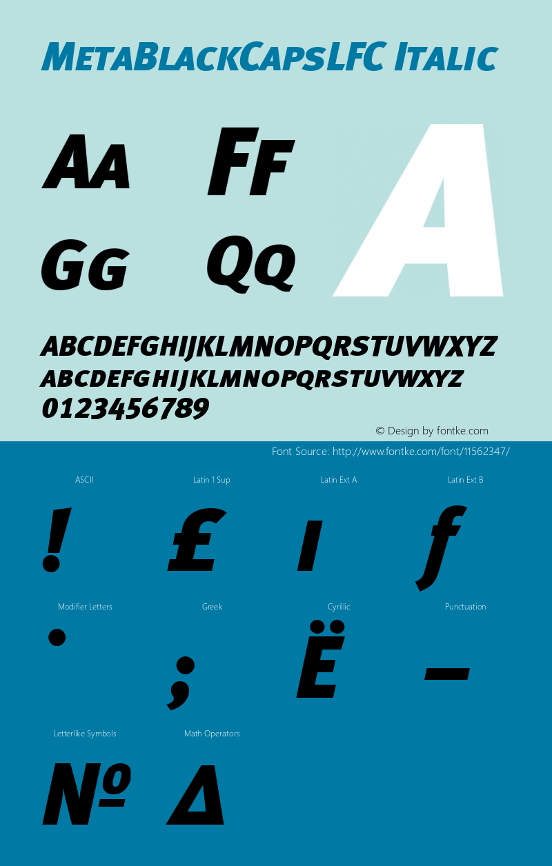 MetaBlackCapsLFC Italic Version 001.000图片样张