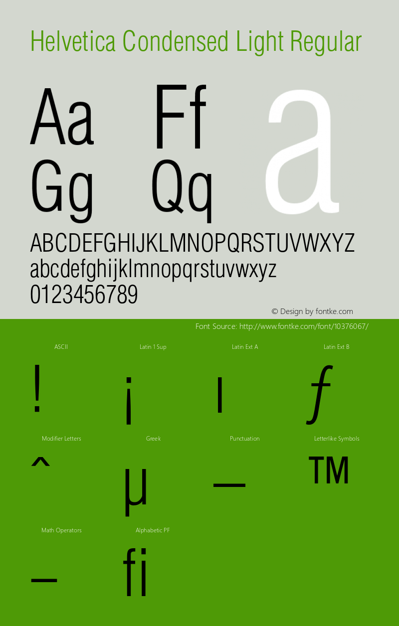 Helvetica Condensed Light Regular 001.001图片样张