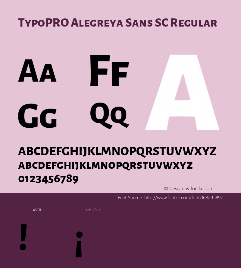 TypoPRO Alegreya Sans SC Regular Version 1.000;PS 001.000;hotconv 1.0.70;makeotf.lib2.5.58329 DEVELOPMENT图片样张