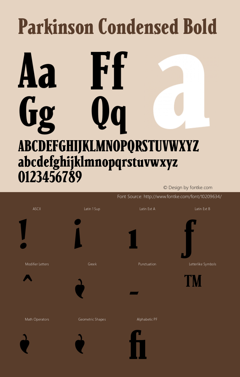 Parkinson Condensed Bold 001.000图片样张