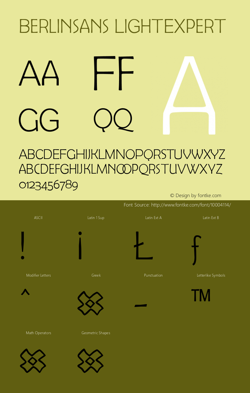 Berlinsans LightExpert Macromedia Fontographer 4.1 1/9/98图片样张
