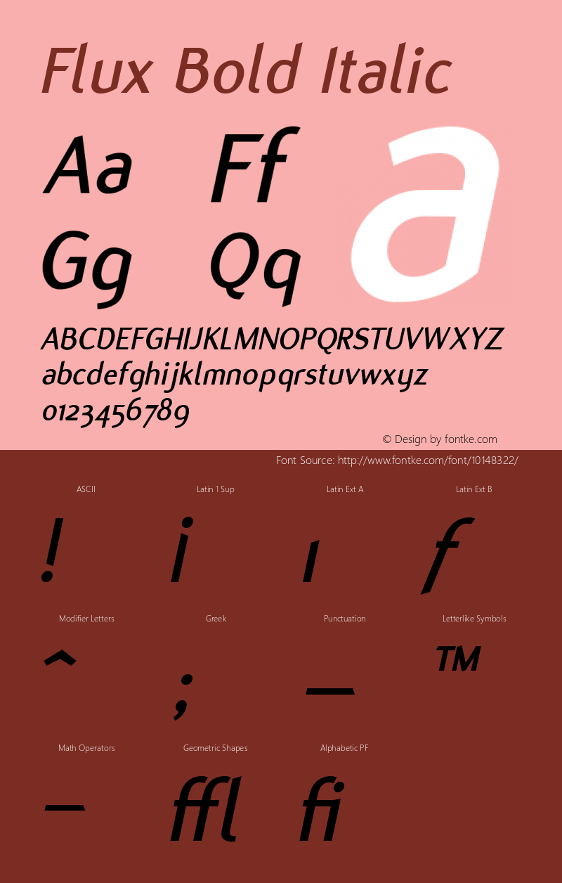 Flux Bold Italic Version 001.000图片样张