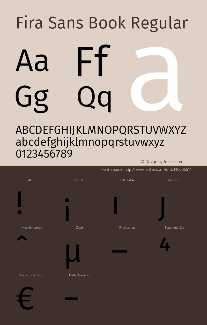 Fira Sans Book Regular Version 3.111图片样张