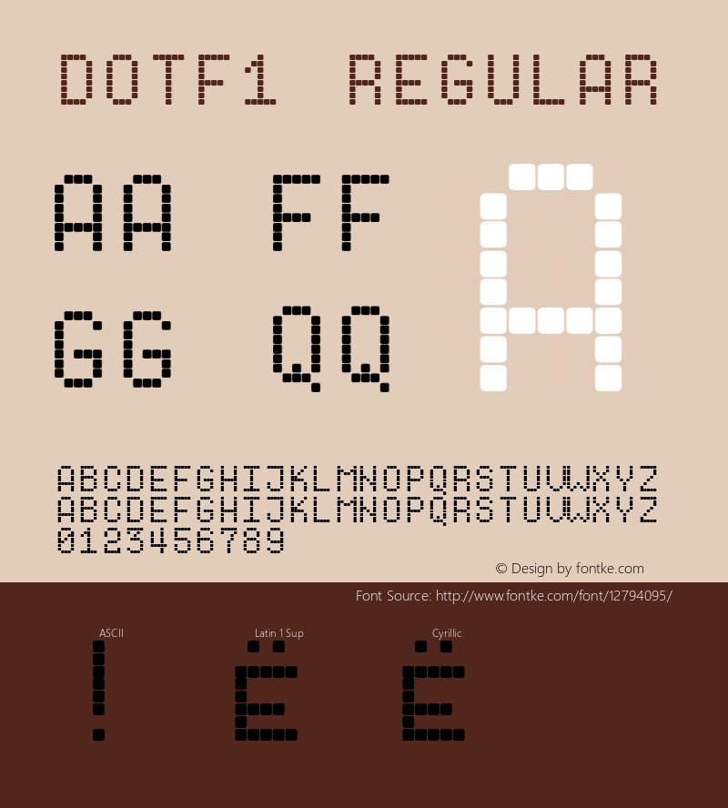 Dotf1 Regular Version 1.0; 2000; initial release图片样张