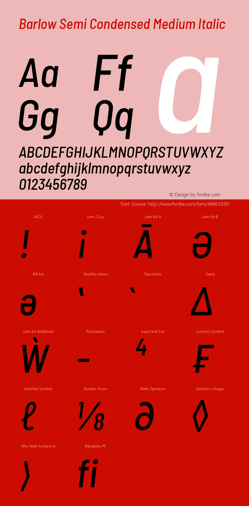 Barlow Semi Condensed Medium Italic Version 1.408图片样张