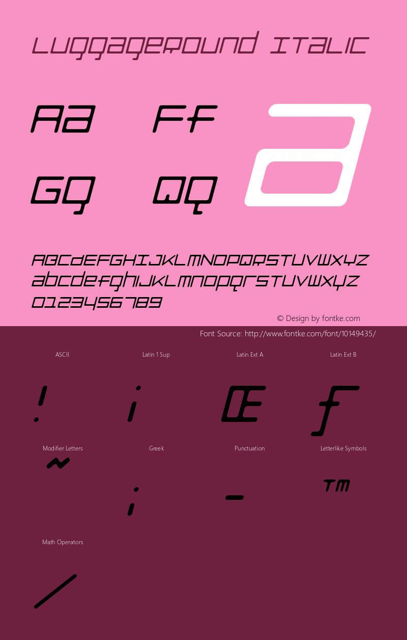 LuggageRound Italic Version 001.000图片样张