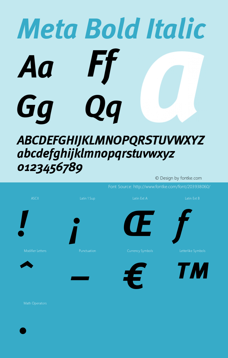 Meta-Bold Italic Version 4.301图片样张