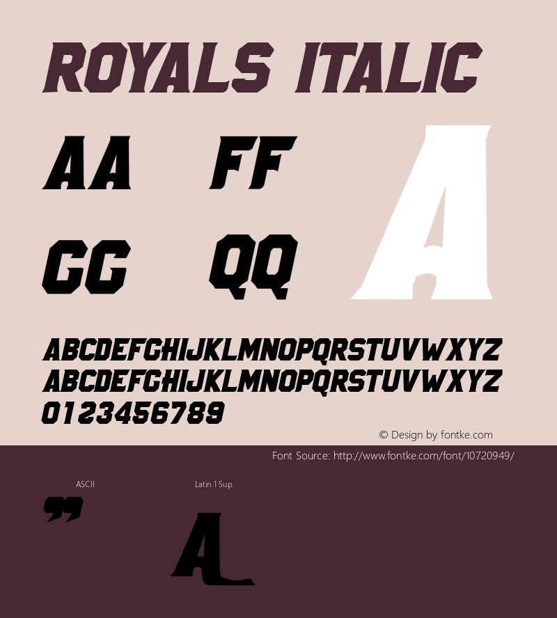 Royals Italic Version 1.00 2015图片样张