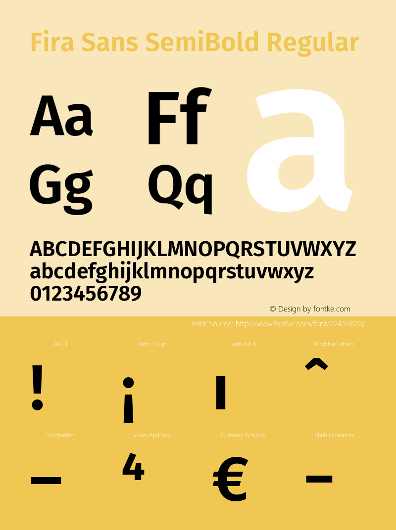 Fira Sans SemiBold Version 4.203图片样张