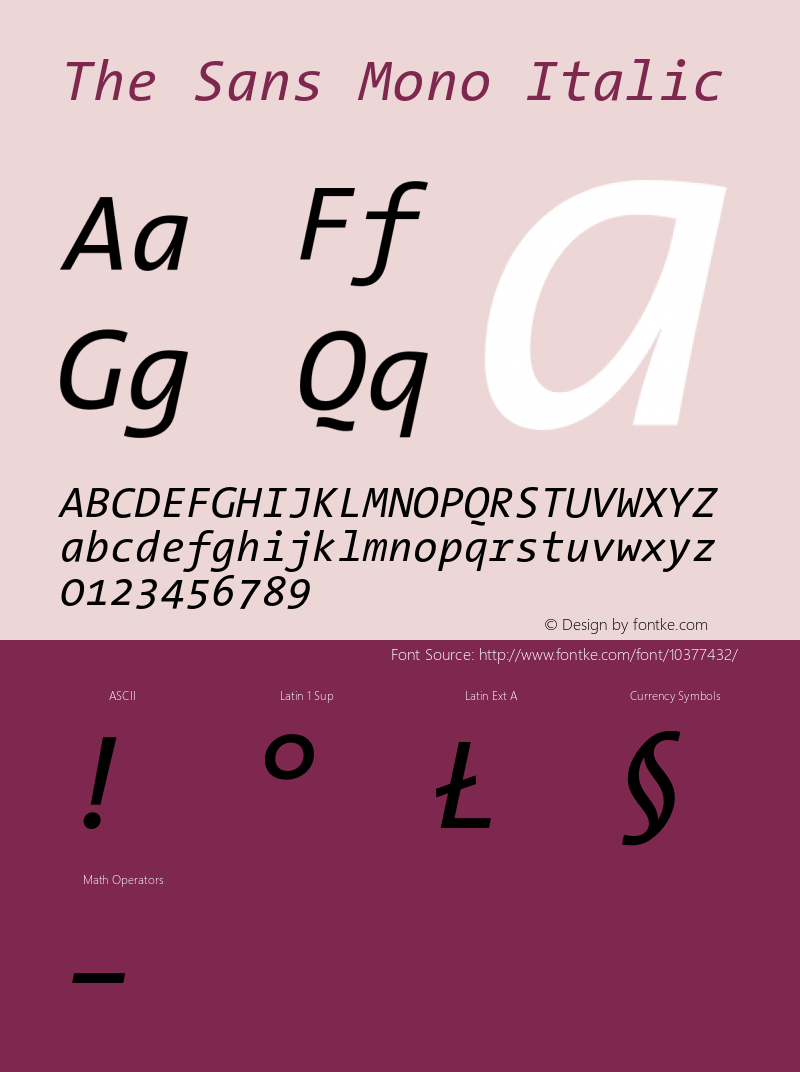 The Sans Mono Italic Version 001.000图片样张