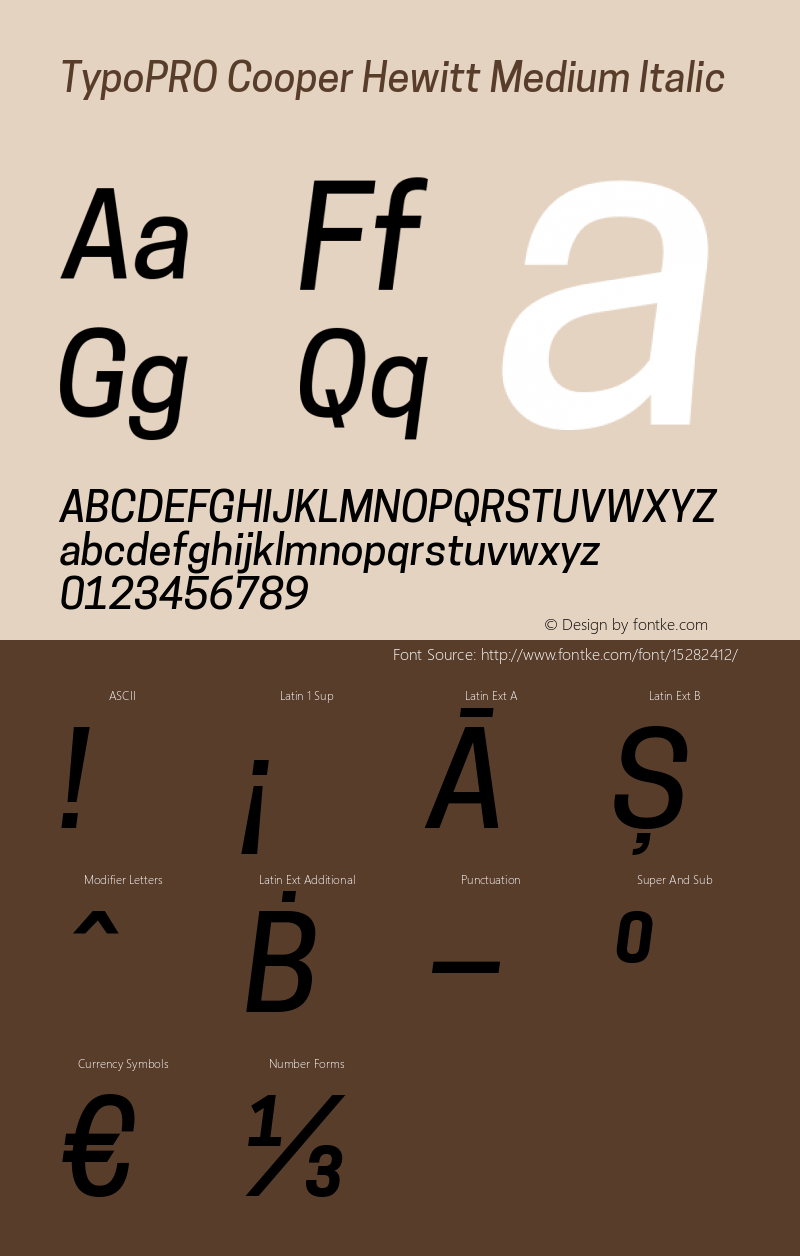 TypoPRO Cooper Hewitt Medium Italic 1.000图片样张