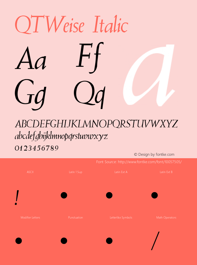 QTWeise Italic QualiType TrueType font  10/6/92图片样张