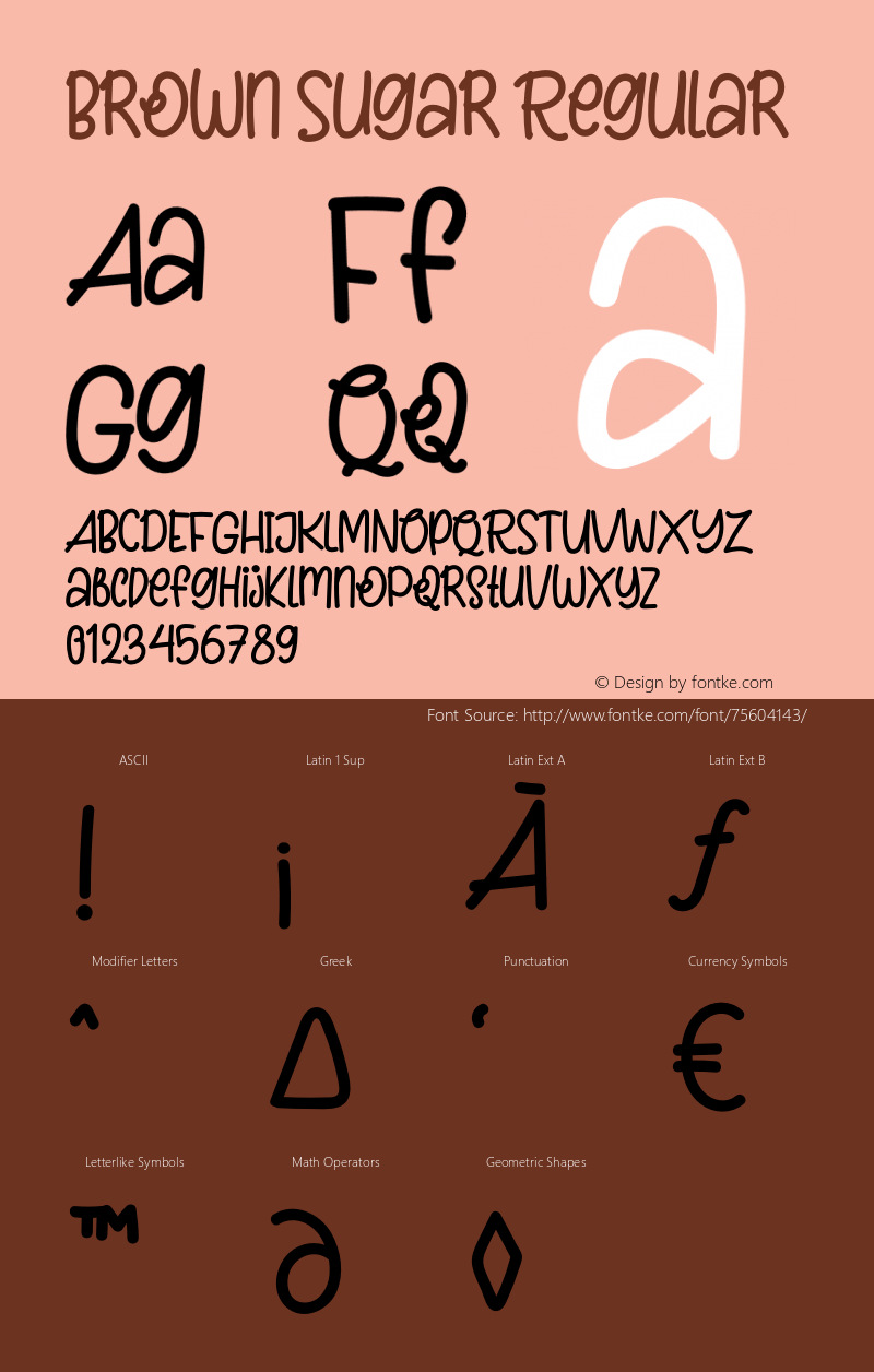 Brown Sugar Version 1.009;Fontself Maker 3.5.1图片样张