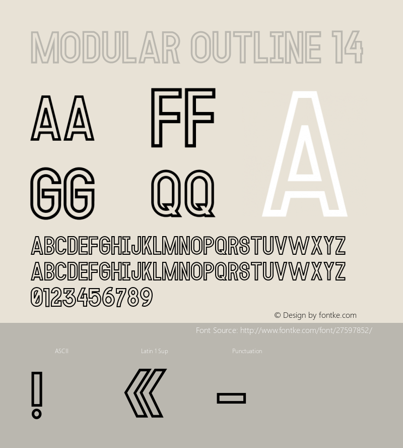 MODULAR Outline 14 Version 1.001;PS 001.001;hotconv 1.0.88;makeotf.lib2.5.64775图片样张