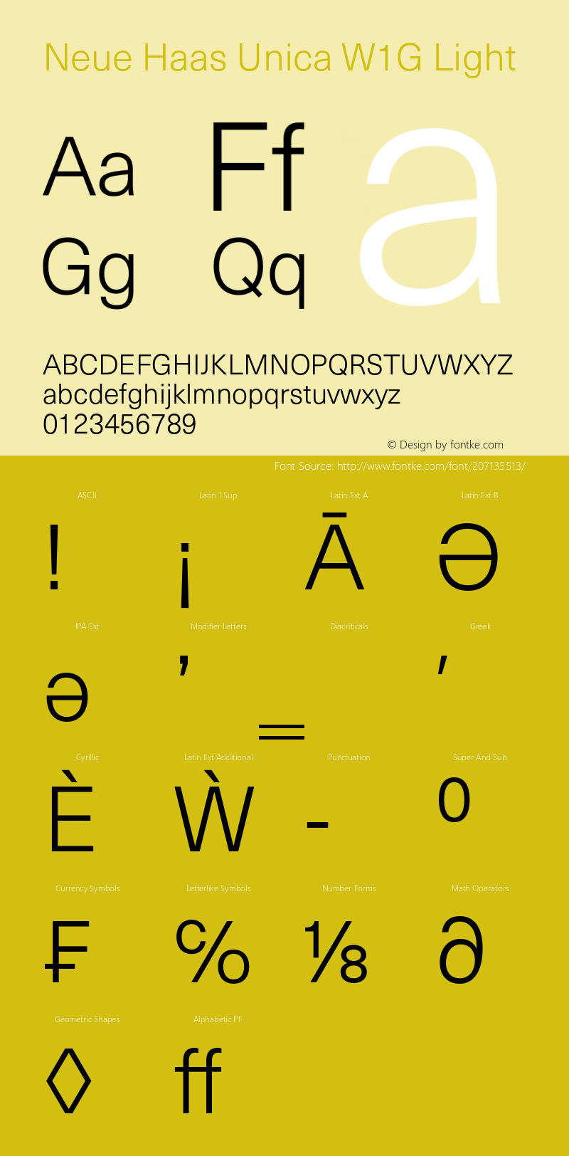 Neue Haas Unica W1G Light Version 1.00图片样张