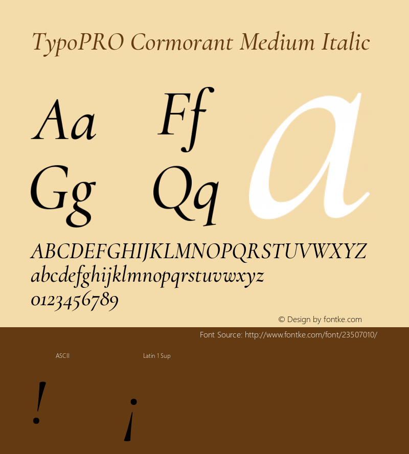 TypoPRO Cormorant Medium Italic Version 3.003图片样张