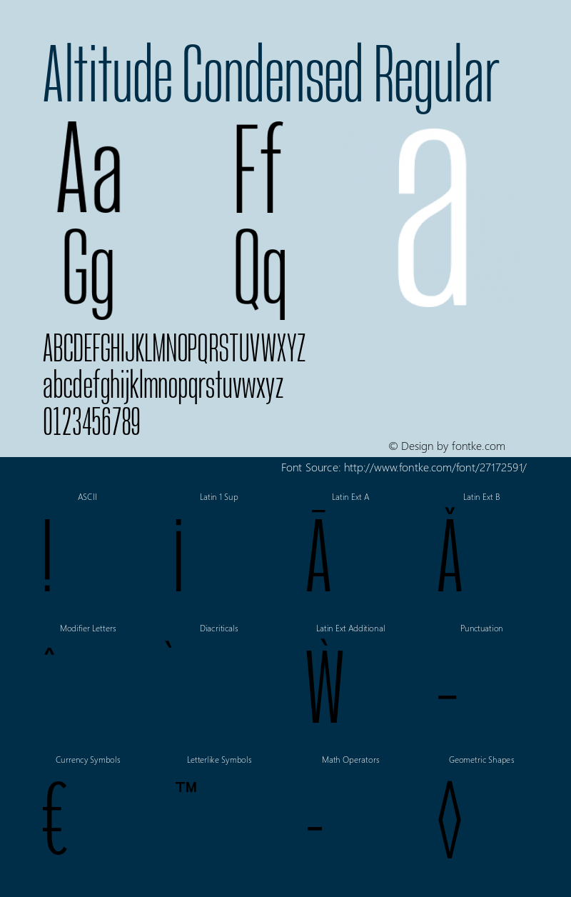 AltitudeCondensed-Regular Version 1.100;PS 001.100;hotconv 1.0.88;makeotf.lib2.5.64775图片样张