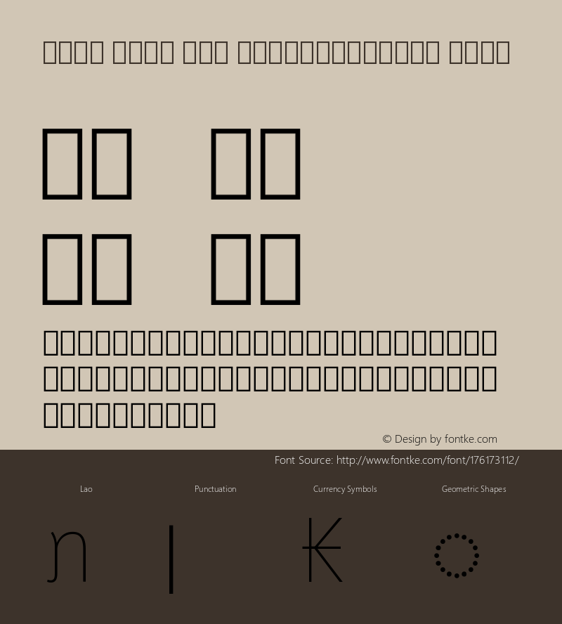 Noto Sans Lao SemiCondensed Thin Version 2.001图片样张